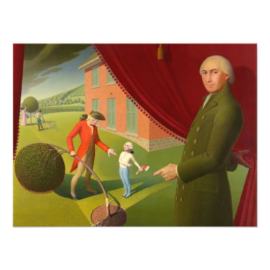 Parson Weems' Fable van Grant Wood Foto Afdruk (Voorkant)