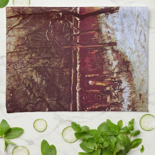 Parsonage Garden bij Nuenen door Vincent van Gogh Theedoek (Gevouwen)