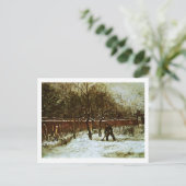 Parsonage Garden in sneeuw (F194)Van Gogh Fine Art Briefkaart (Staand voorkant)