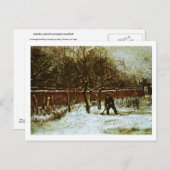 Parsonage Garden in sneeuw (F194)Van Gogh Fine Art Briefkaart (Voorkant / Achterkant)