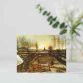 Parsonage Garden in sneeuw (F67) Van Gogh Fine Art Briefkaart (Staand voorkant)