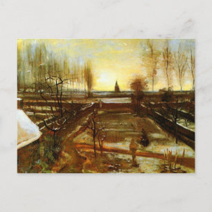 Parsonage Garden in sneeuw (F67) Van Gogh Fine Art Briefkaart