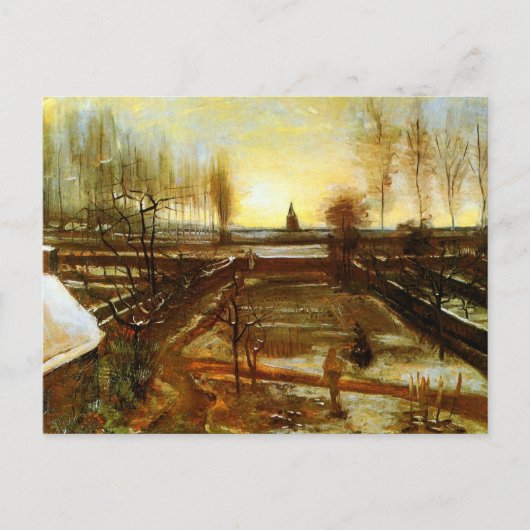 Parsonage Garden in sneeuw (F67) Van Gogh Fine Art Briefkaart (Voorkant)