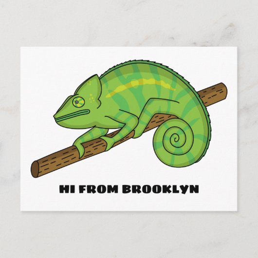 Parson's chameleon illustratie briefkaart (Voorkant)