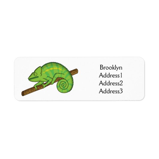 Parson's chameleon illustratie etiket (Voorkant)