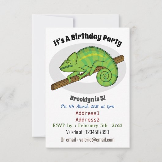 Parson's chameleon illustratie kaart (Voorkant)