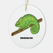 Parson's chameleon illustratie keramisch ornament (Links)