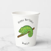 Parson's chameleon illustratie papieren bekers (Achterkant)