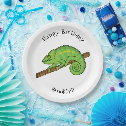 Parson's chameleon illustratie papieren bordje (Feest)