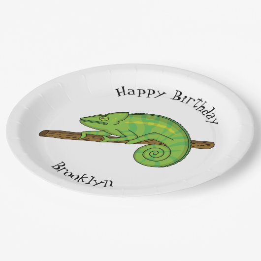 Parson's chameleon illustratie papieren bordje (Gekanteld)