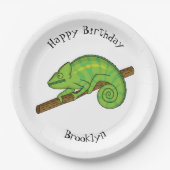 Parson's chameleon illustratie papieren bordje (Voorkant)