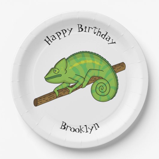 Parson's chameleon illustratie papieren bordje (Voorkant)