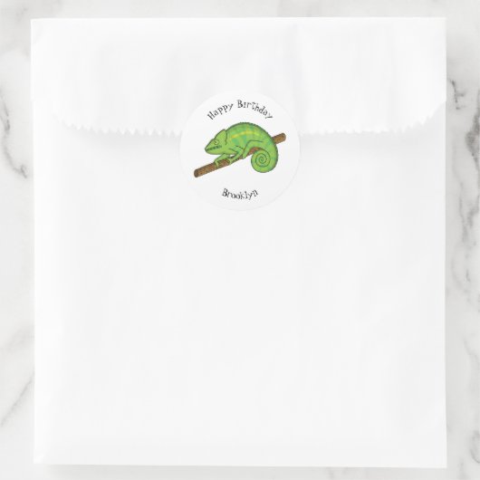 Parson's chameleon illustratie ronde sticker (Tas)