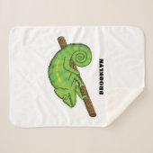 Parson's chameleon illustratie sherpa deken (Voorkant (horizontaal))