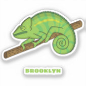 Parson's chameleon illustratie sticker (Voorkant)