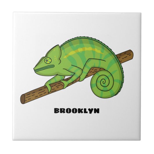 Parson's chameleon illustratie tegeltje (Voorkant)