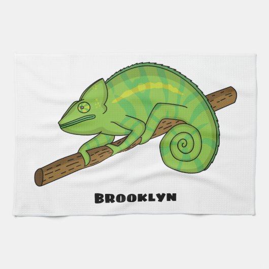 Parson's chameleon illustratie theedoek (Horizontaal)