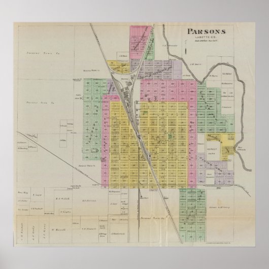 Parsons, Labette County, Kansas Poster (Voorkant)