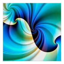 Part of a Wave (turquoise-ultramarine-yellow)