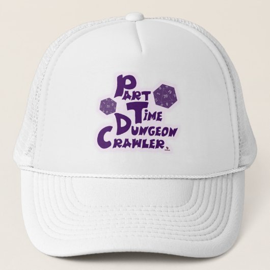 Part Time Dungeon Crawler RPG Gamer Fun Trucker Pet (Voorkant)