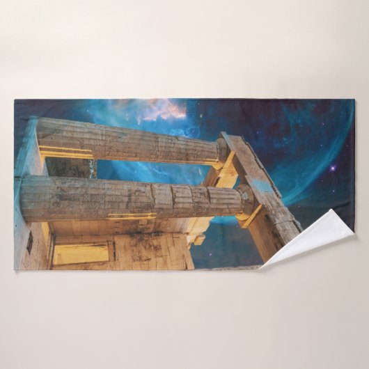 Parthenon Acropolis Griekenland bereikt ruimte Badhanddoek (Badhanddoek)