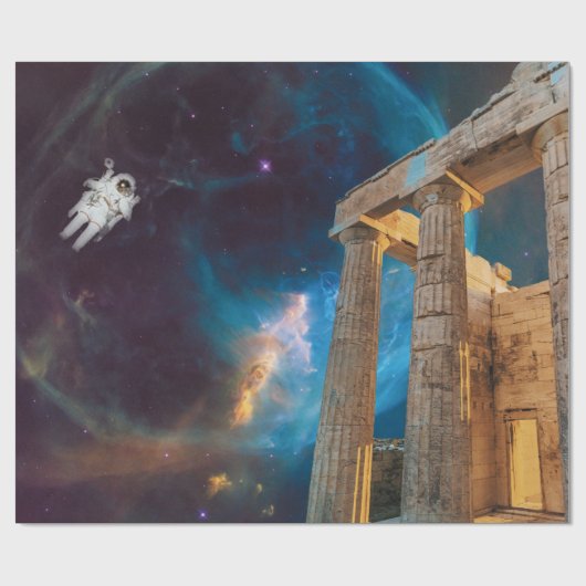 Parthenon Acropolis Griekenland bereikt ruimte Cadeaupapier (Vlak)