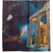 Parthenon Acropolis Griekenland bereikt ruimte Douchegordijn (Voorkant)