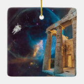Parthenon Acropolis Griekenland bereikt ruimte Keramisch Ornament (Achterkant)