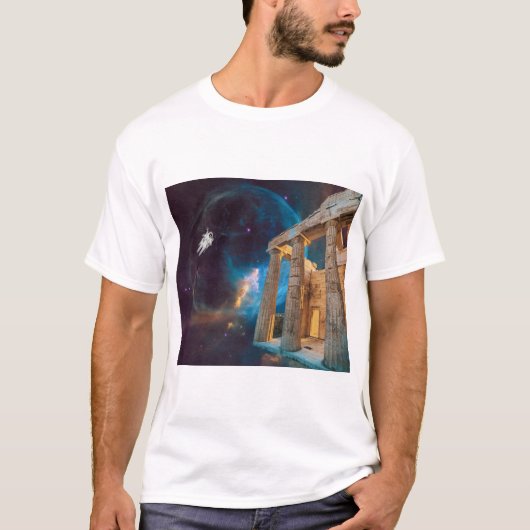Parthenon Acropolis Griekenland bereikt ruimte T-shirt (Voorkant)
