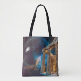 Parthenon Acropolis Griekenland bereikt ruimte Tote Bag