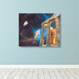 Parthenon Acropolis Griekenland ontmoet de ruimte Canvas Afdruk