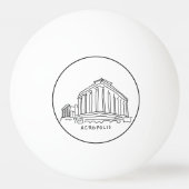 Parthenon Akropolis Athene Griekenland Reizen Souv Pingpongbal (Achterkant)