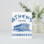 Parthenon - Athene - Grieks (blauw) Briefkaart (Staand voorkant)