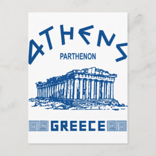 Parthenon - Athene - Grieks (blauw) Briefkaart