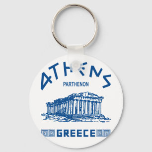 Parthenon - Athene - Grieks (blauw) Sleutelhanger