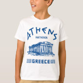 Parthenon - Athene - Grieks (blauw) T-shirt (Voorkant)