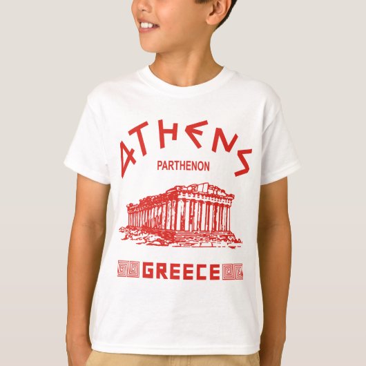 Parthenon - Athene - Grieks (rood) T-shirt (Voorkant)