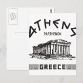 Parthenon - Athene - Grieks (zwart) Briefkaart (Voorkant / Achterkant)
