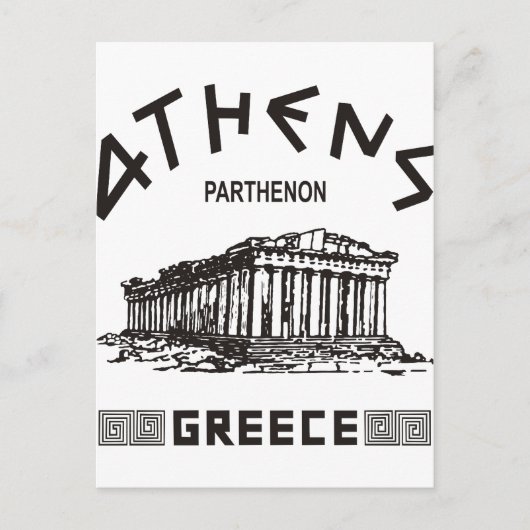 Parthenon - Athene - Grieks (zwart) Briefkaart (Voorkant)