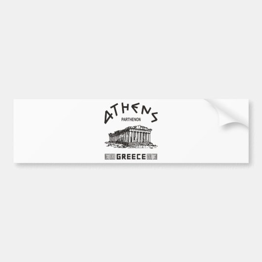 Parthenon - Athene - Grieks (zwart) Bumpersticker (Voorkant)