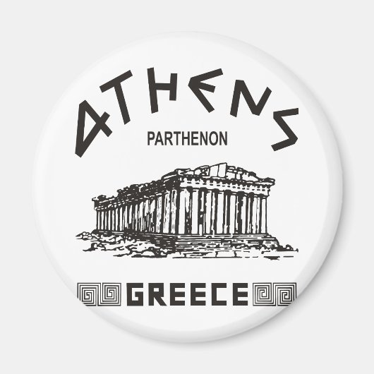 Parthenon - Athene - Grieks (zwart) Magneet (Voorkant)
