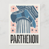 Parthenon Athens Griekenland abstracte reizen bloe Briefkaart (Voorkant)