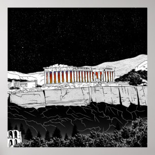 Parthenon Athens Griekenland Poster