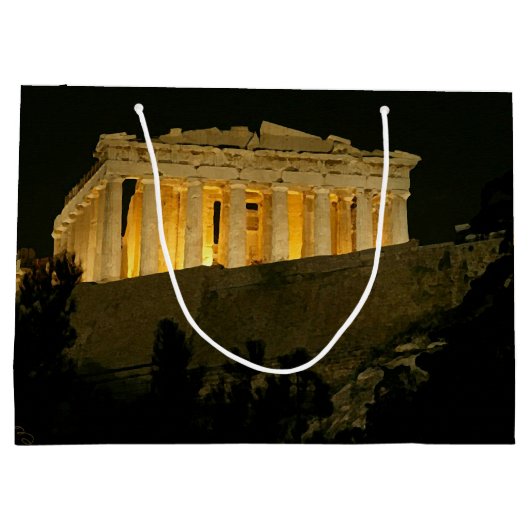 Parthenon bij nacht large cadeautasje (Achterkant)