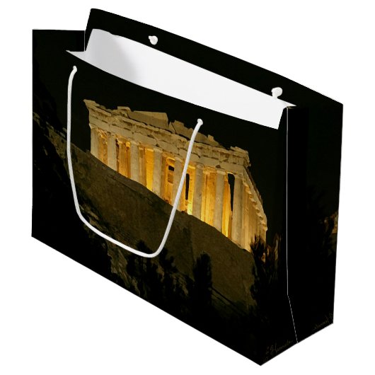 Parthenon bij nacht large cadeautasje (Voorkant Gekanteld)