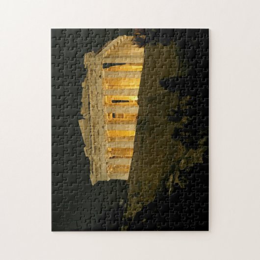 Parthenon bij nacht legpuzzel (Verticaal)