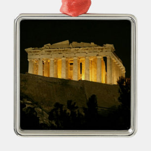 Parthenon bij nacht metalen ornament
