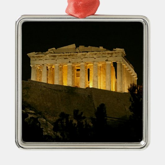 Parthenon bij nacht metalen ornament (Voorkant)