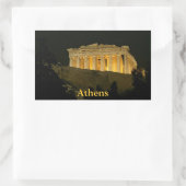 Parthenon bij nacht rechthoekige sticker (Tas)