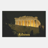 Parthenon bij nacht rechthoekige sticker (Voorkant)